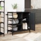 vidaXL Καρότσι Κουζίνας Μαύρη Οξυά 87.5 x 39 x 84.5 εκ