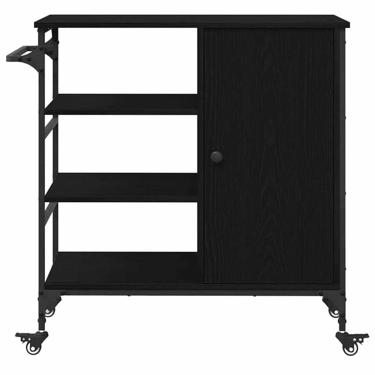 vidaXL Καρότσι Κουζίνας Μαύρη Οξυά 87.5 x 39 x 84.5 εκ