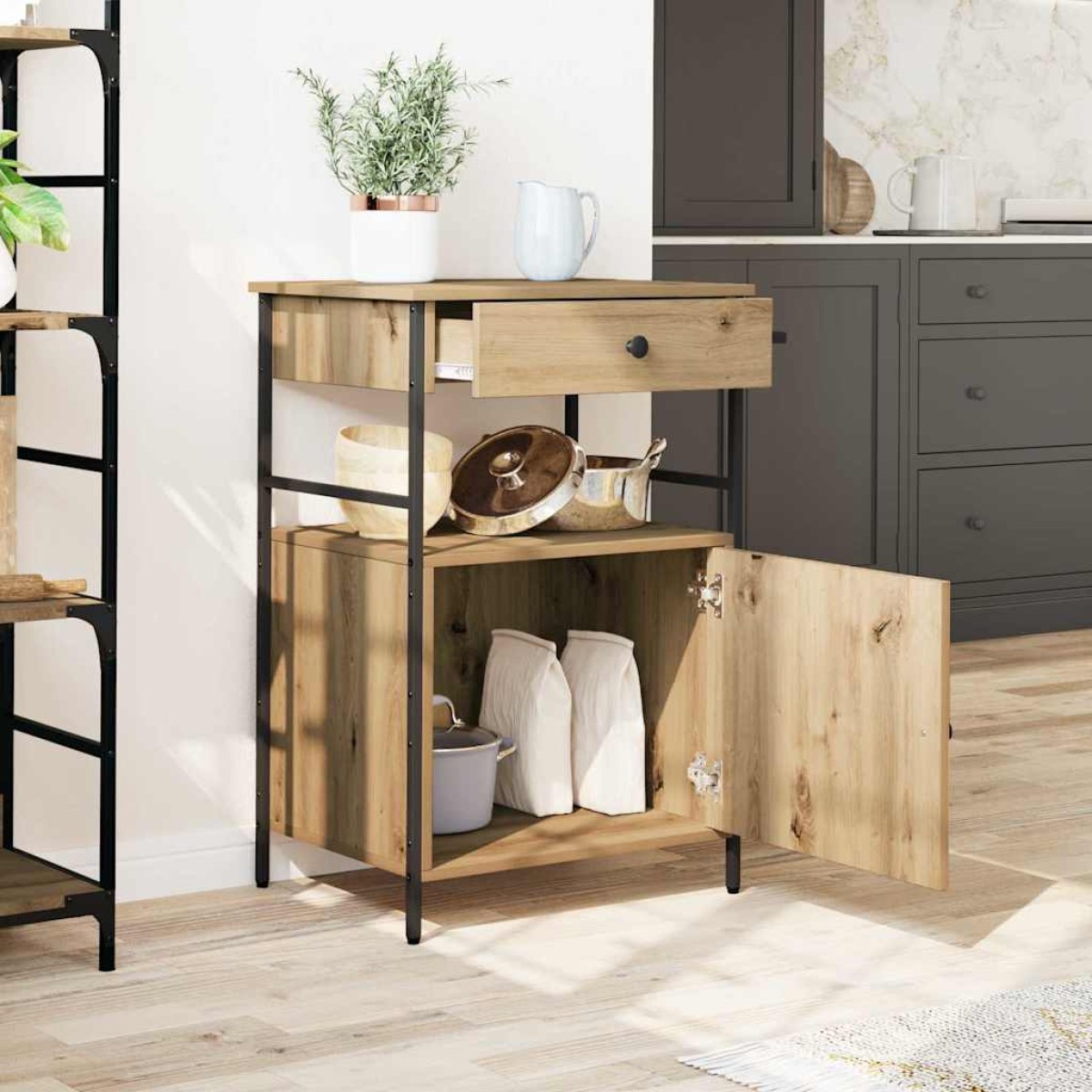 vidaXL Καρότσι Κουζίνας Artisan Oak 56 x 43 x 89,5 εκ