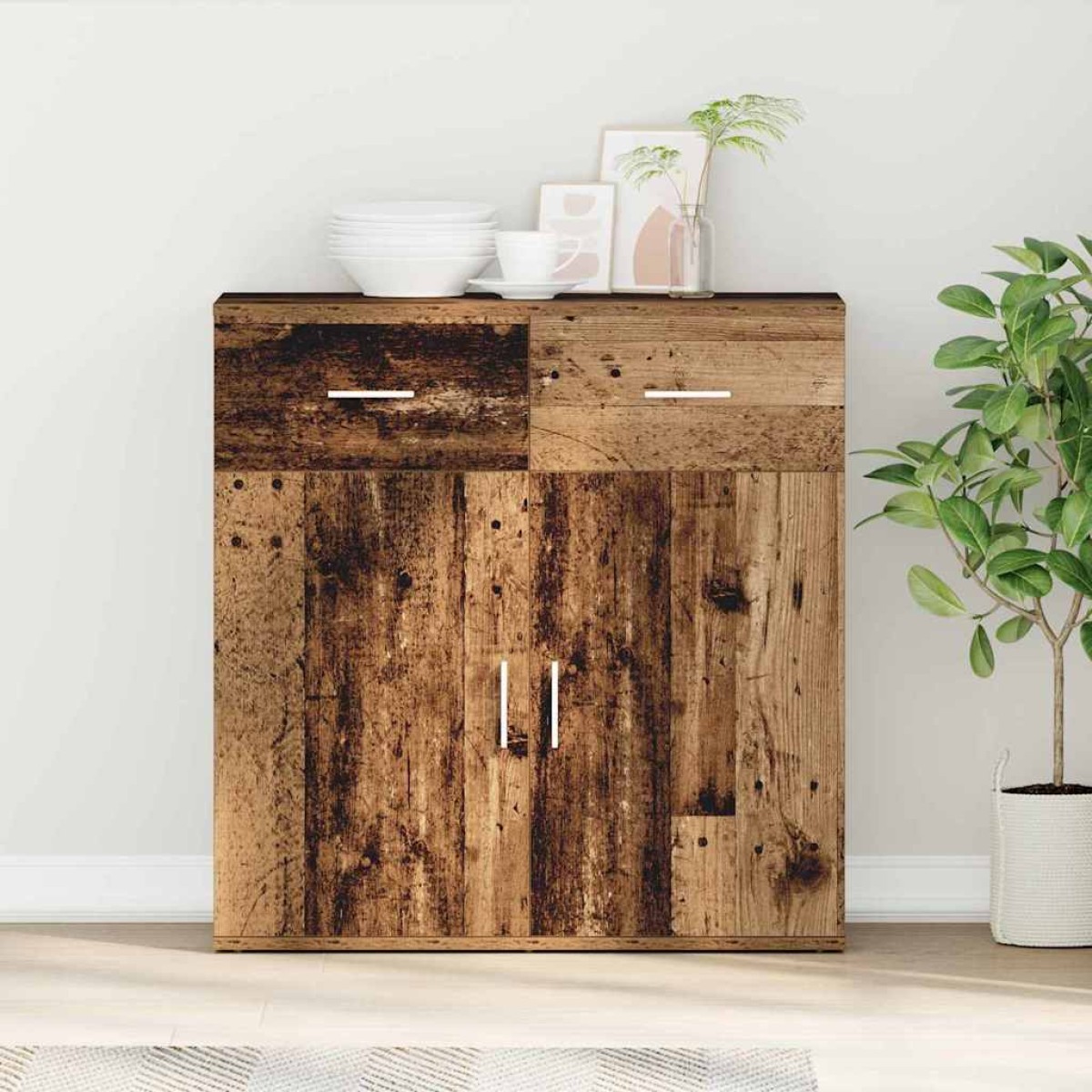 vidaXL Πλαϊνό γραφείο Παλιό ξύλο 78 x 38 x 80 εκ Επεξεργασμένο Ξύλο
