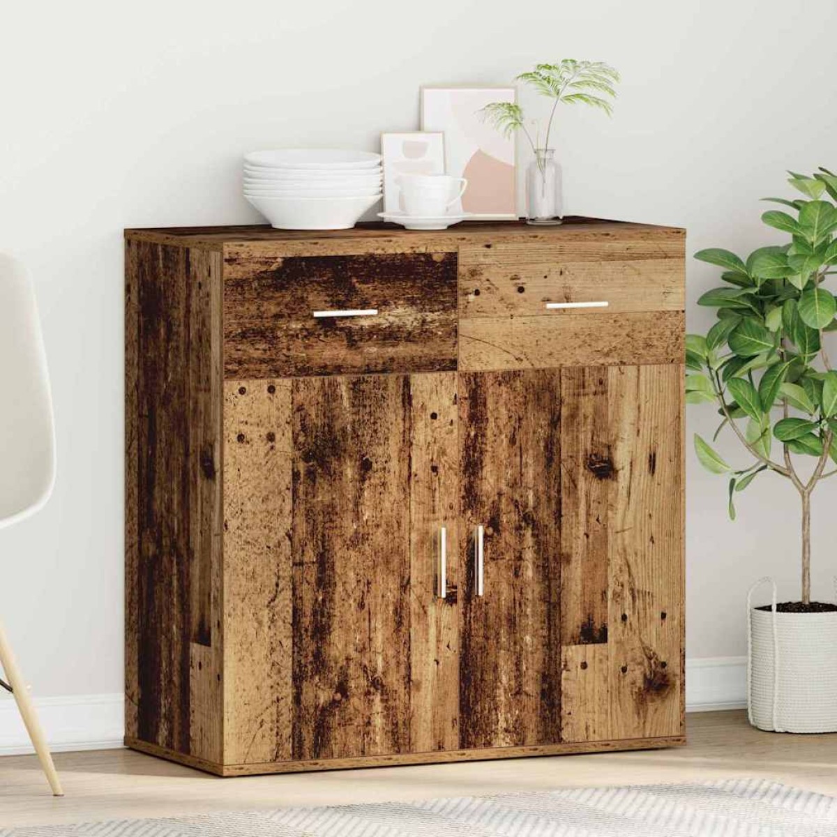 vidaXL Πλαϊνό γραφείο Παλιό ξύλο 78 x 38 x 80 εκ Επεξεργασμένο Ξύλο