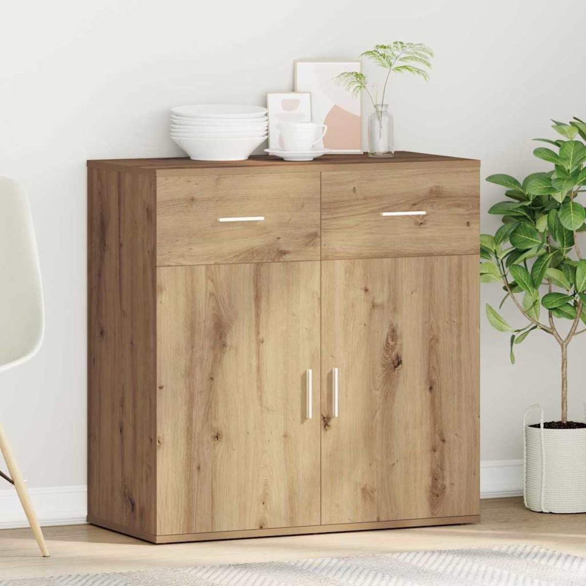 vidaXL Πλαϊνό γραφείο Artisan Oak 78 x 38 x 80 εκ Επεξεργασμένο Ξύλο