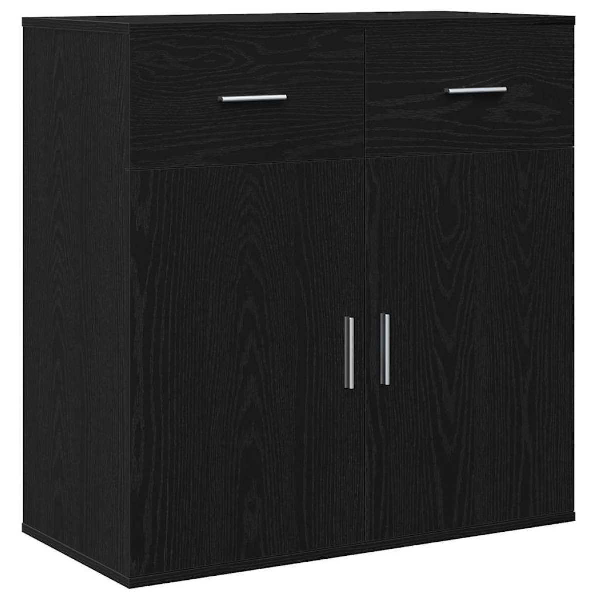 vidaXL Πλαϊνό γραφείο Μαύρη Οξυά 78 x 38 x 80 εκ Επεξεργασμένο Ξύλο