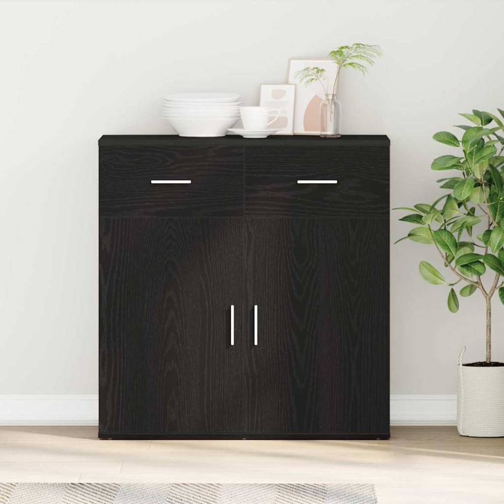vidaXL Πλαϊνό γραφείο Μαύρη Οξυά 78 x 38 x 80 εκ Επεξεργασμένο Ξύλο