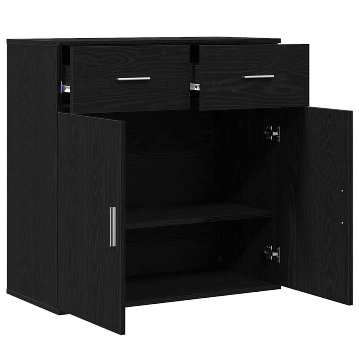 vidaXL Πλαϊνό γραφείο Μαύρη Οξυά 78 x 38 x 80 εκ Επεξεργασμένο Ξύλο