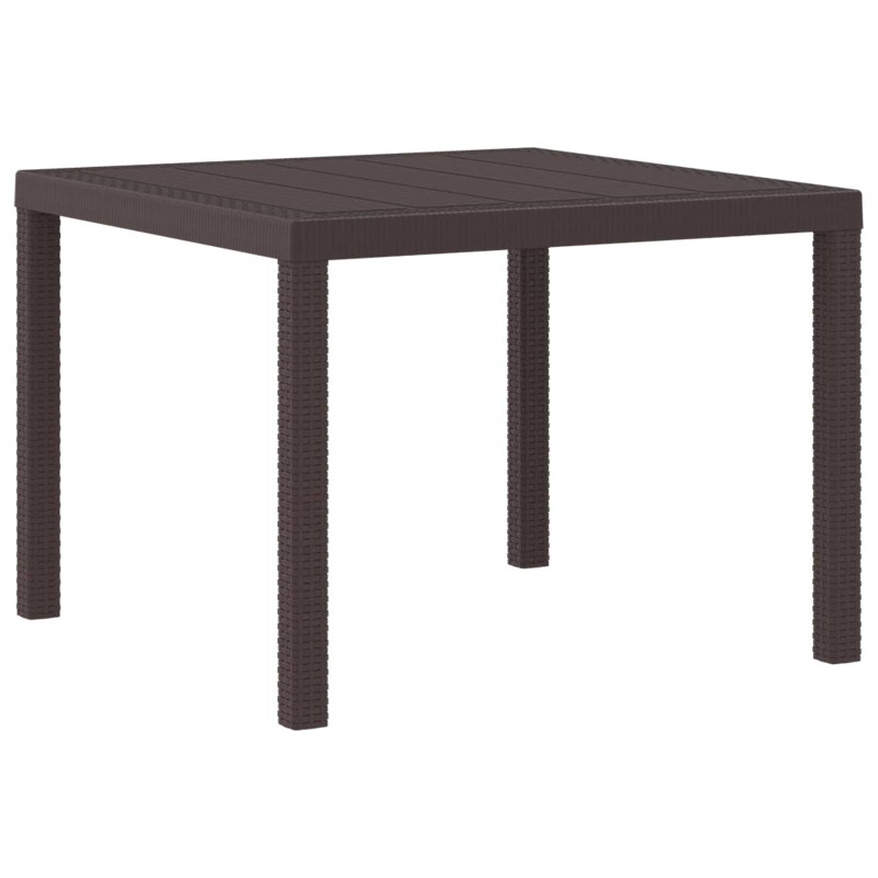 vidaXL Τραπέζι Κήπου Καφέ 100 x 100 x 73 εκ συνθετικό ρατάν