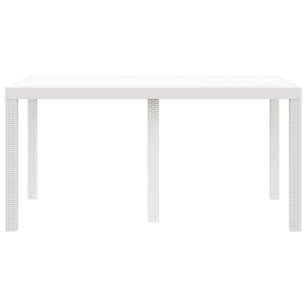 vidaXL Τραπέζι Κήπου Λευκό 150 x 100 x 73 εκ. συνθετικό ρατάν