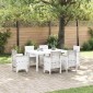vidaXL Τραπέζι Κήπου Λευκό 150 x 100 x 73 εκ. συνθετικό ρατάν