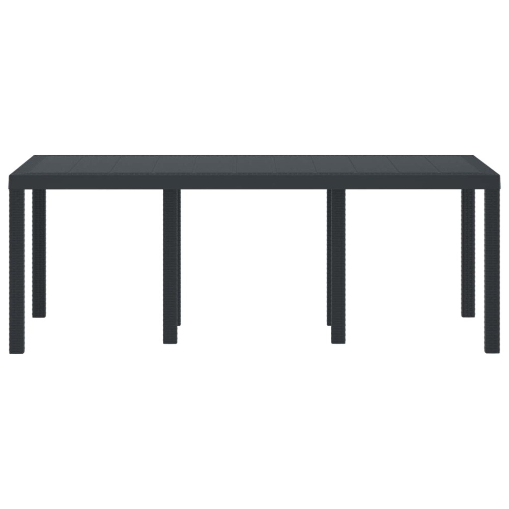 vidaXL Τραπέζι Κήπου Ανθρακί 200 x 100 x 73 εκ. συνθετικό ρατάν