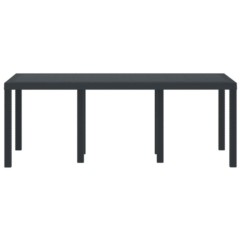 vidaXL Τραπέζι Κήπου Ανθρακί 200 x 100 x 73 εκ. συνθετικό ρατάν
