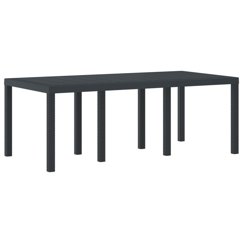 vidaXL Τραπέζι Κήπου Ανθρακί 200 x 100 x 73 εκ. συνθετικό ρατάν