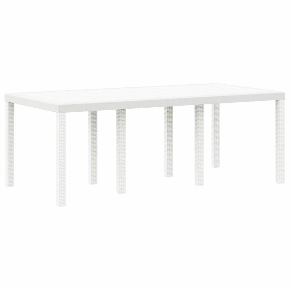 vidaXL Τραπέζι Κήπου Λευκό 200 x 100 x 73 εκ. συνθετικό ρατάν