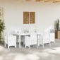 vidaXL Τραπέζι Κήπου Λευκό 200 x 100 x 73 εκ. συνθετικό ρατάν