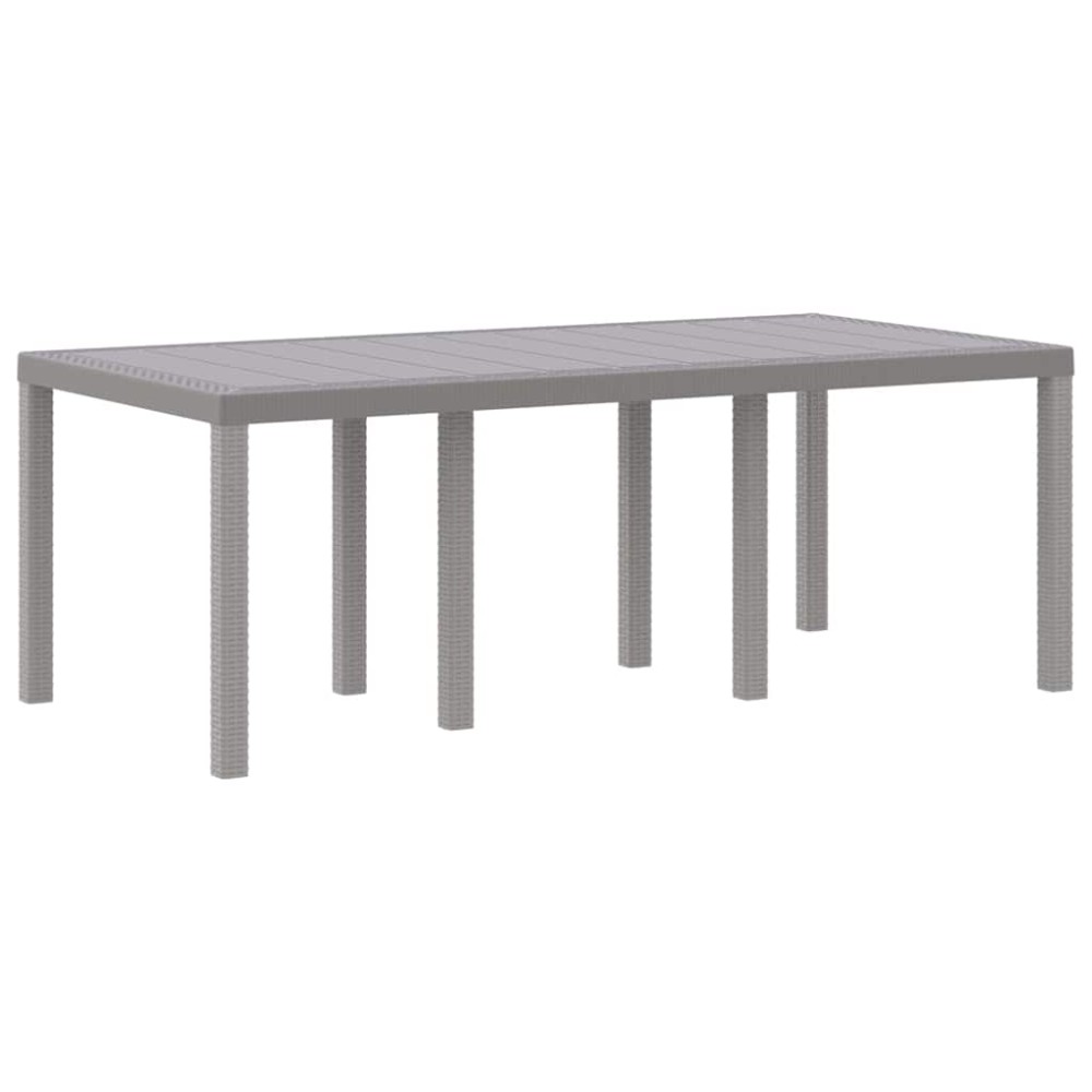vidaXL Τραπέζι Κήπου Ανοιχτό γκρι 200 x 100 x 73 εκ. συνθετικό ρατάν
