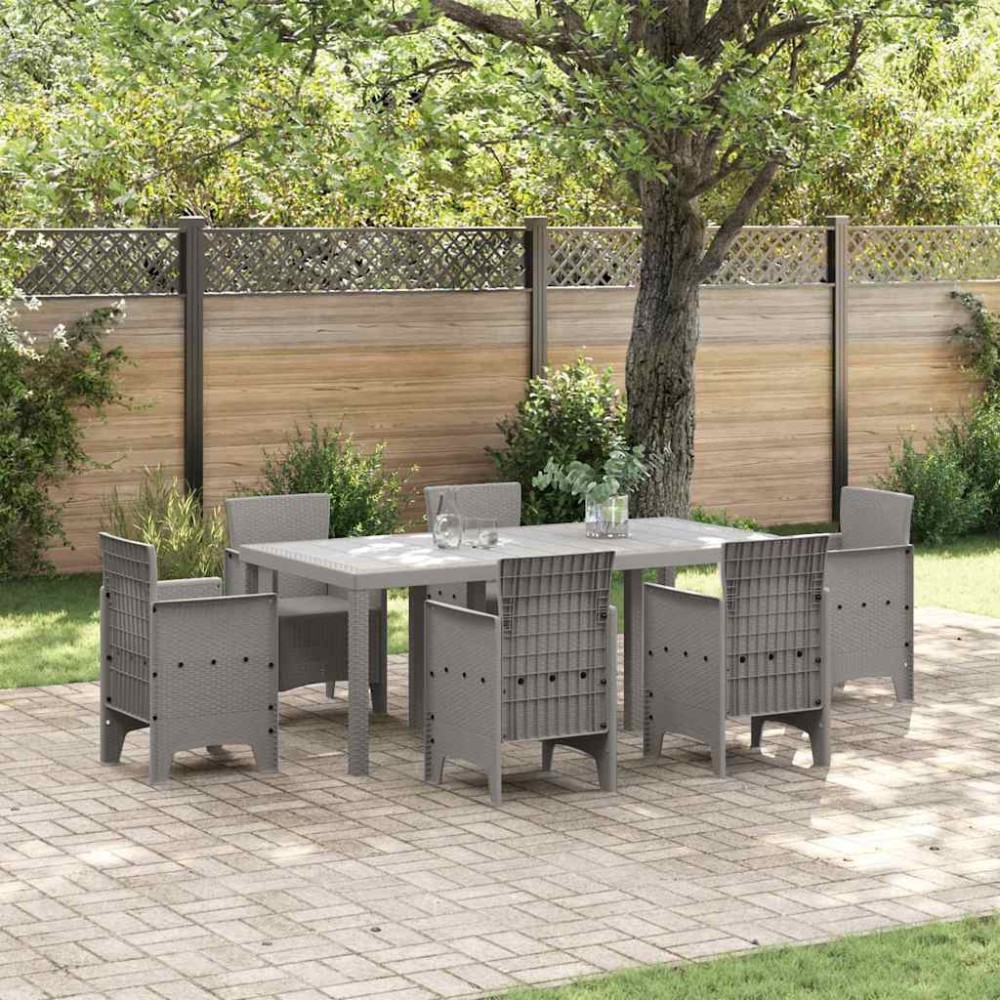 vidaXL Τραπέζι Κήπου Ανοιχτό γκρι 200 x 100 x 73 εκ. συνθετικό ρατάν