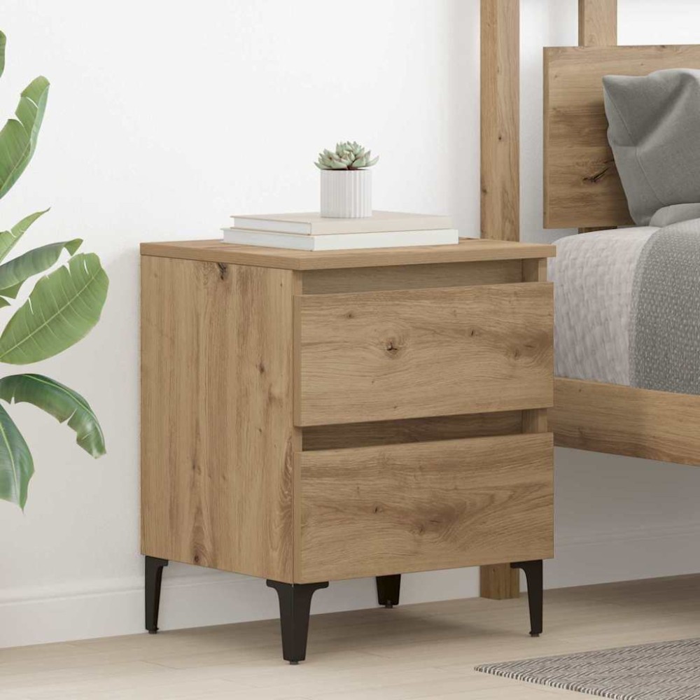 vidaXL Κομοδίνο Artisan Oak 40 x 35 x 50 εκ. Επεξεργασμένο Ξύλο
