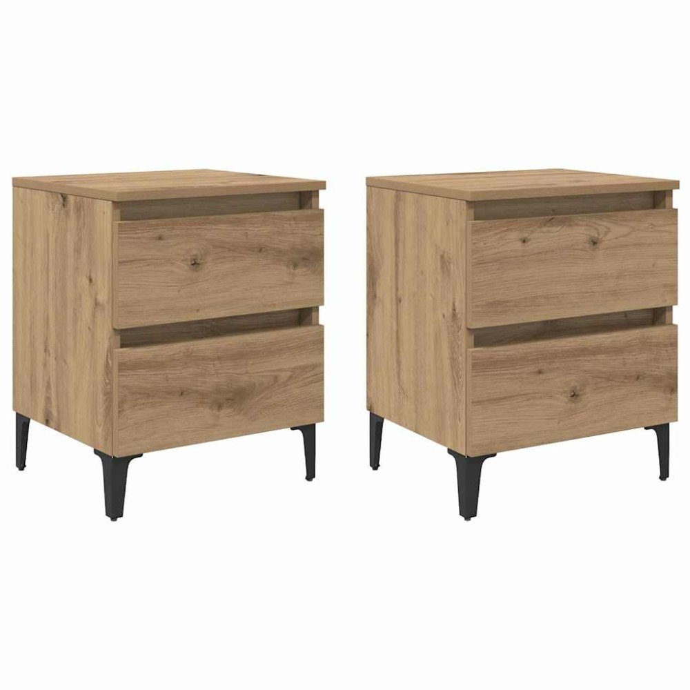 vidaXL Κομοδίνο 2 τμχ. Artisan Oak 40 x 35 x 50 εκ. Επεξεργασμένο Ξύλο