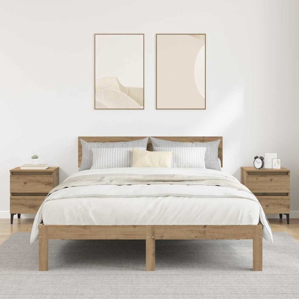 vidaXL Κομοδίνο 2 τμχ. Artisan Oak 40 x 35 x 50 εκ. Επεξεργασμένο Ξύλο
