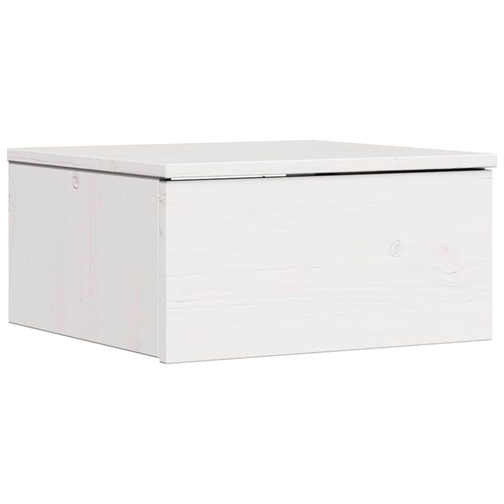 vidaXL Κομοδίνο με συρτάρι Λευκό 37 x 35 x 18,5 εκ Μασίφ ξύλο πεύκου