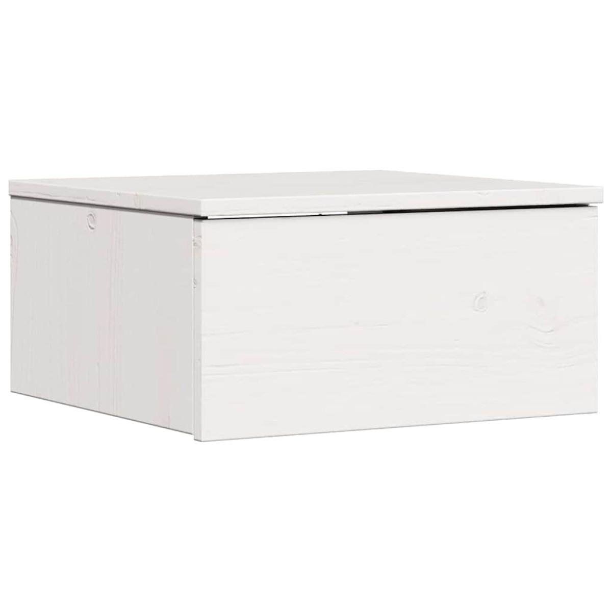 vidaXL Κομοδίνο με συρτάρι Λευκό 37 x 35 x 18,5 εκ Μασίφ ξύλο πεύκου
