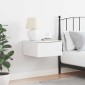vidaXL Κομοδίνο με συρτάρι Λευκό 37 x 35 x 18,5 εκ Μασίφ ξύλο πεύκου