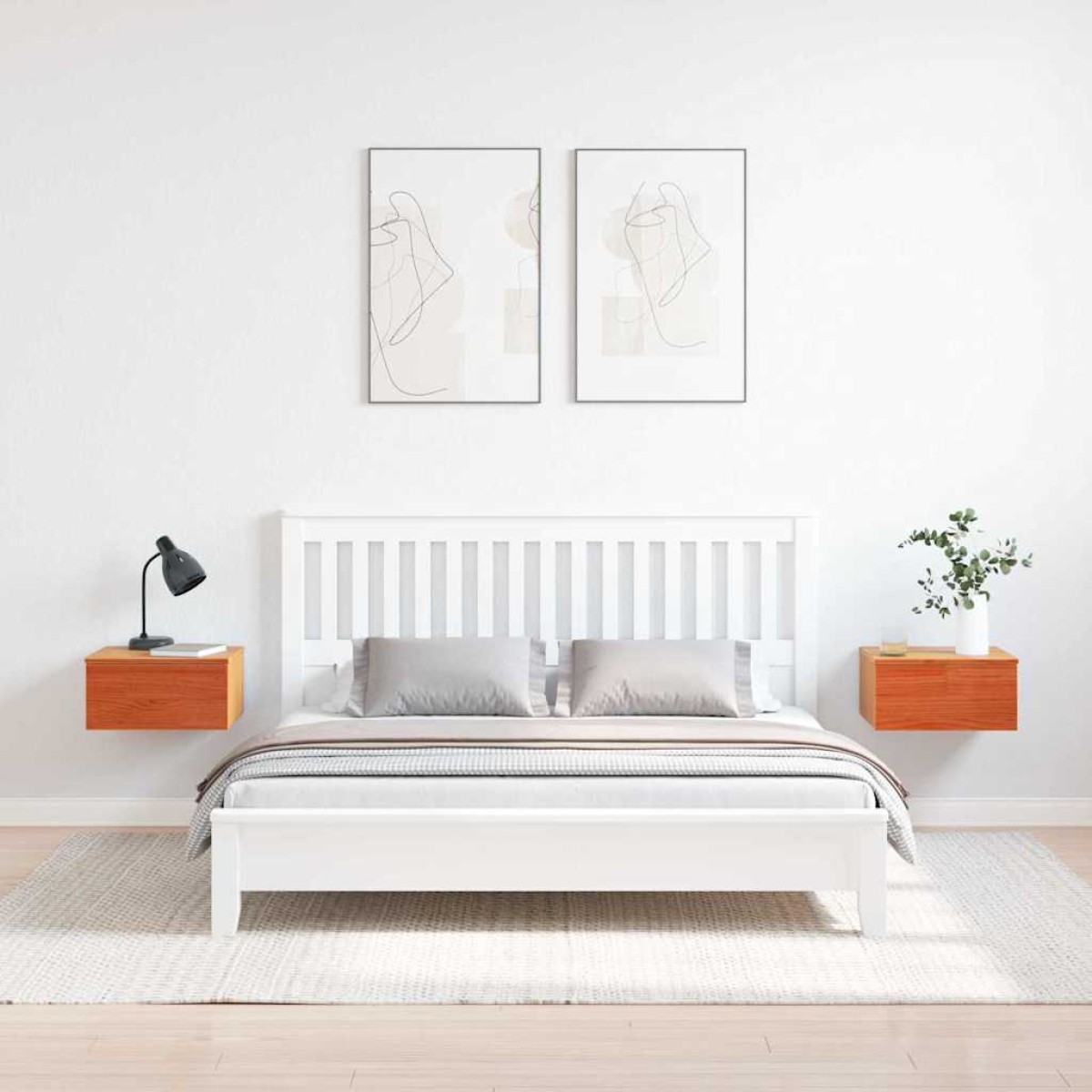 vidaXL Κομοδίνο 2 τμχ. Κερωτό καφέ 37 x 35 x 18,5 εκ Μασίφ ξύλο πεύκου