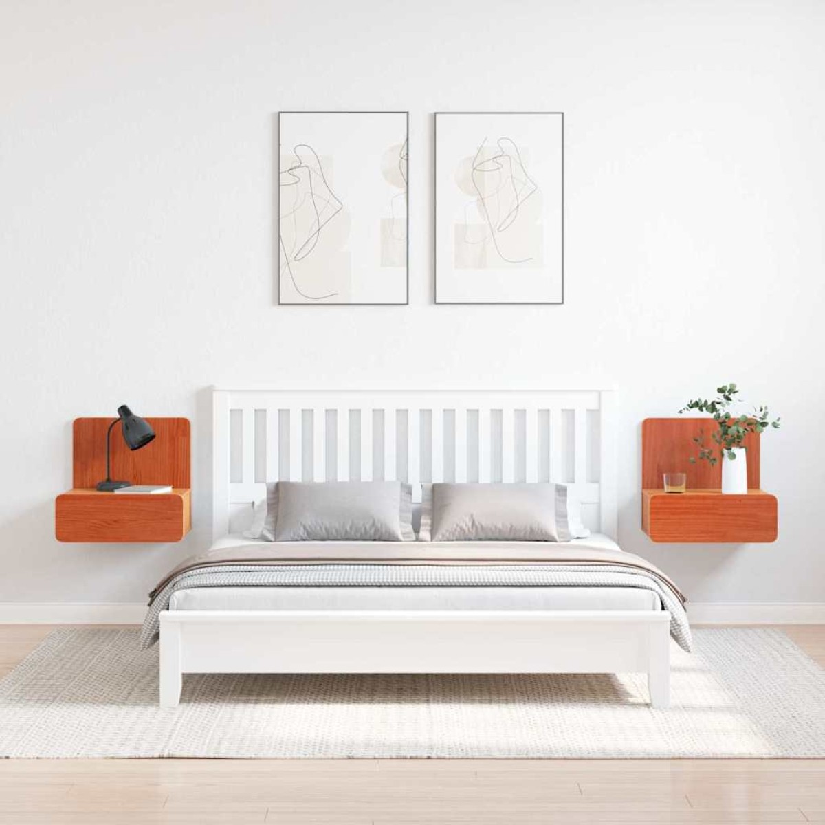 vidaXL Κομοδίνο 2 τμχ. Κερωτό καφέ 44 x 32,5 x 40 εκ.
