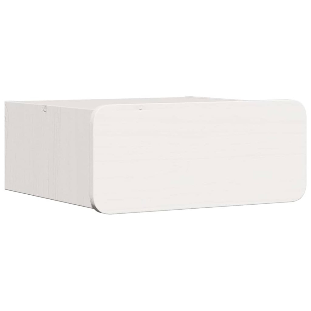 vidaXL Κομοδίνο με συρτάρι Λευκό 39 x 34 x 16,5 εκ. Μασίφ ξύλο πεύκου