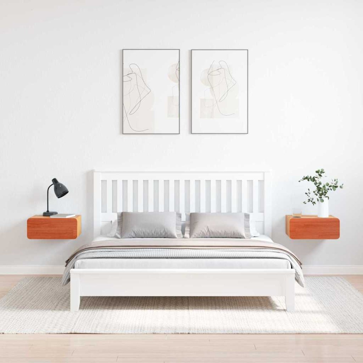 vidaXL Κομοδίνο 2 τμχ. Κερωτό καφέ 39 x 34 x 16,5 εκ.