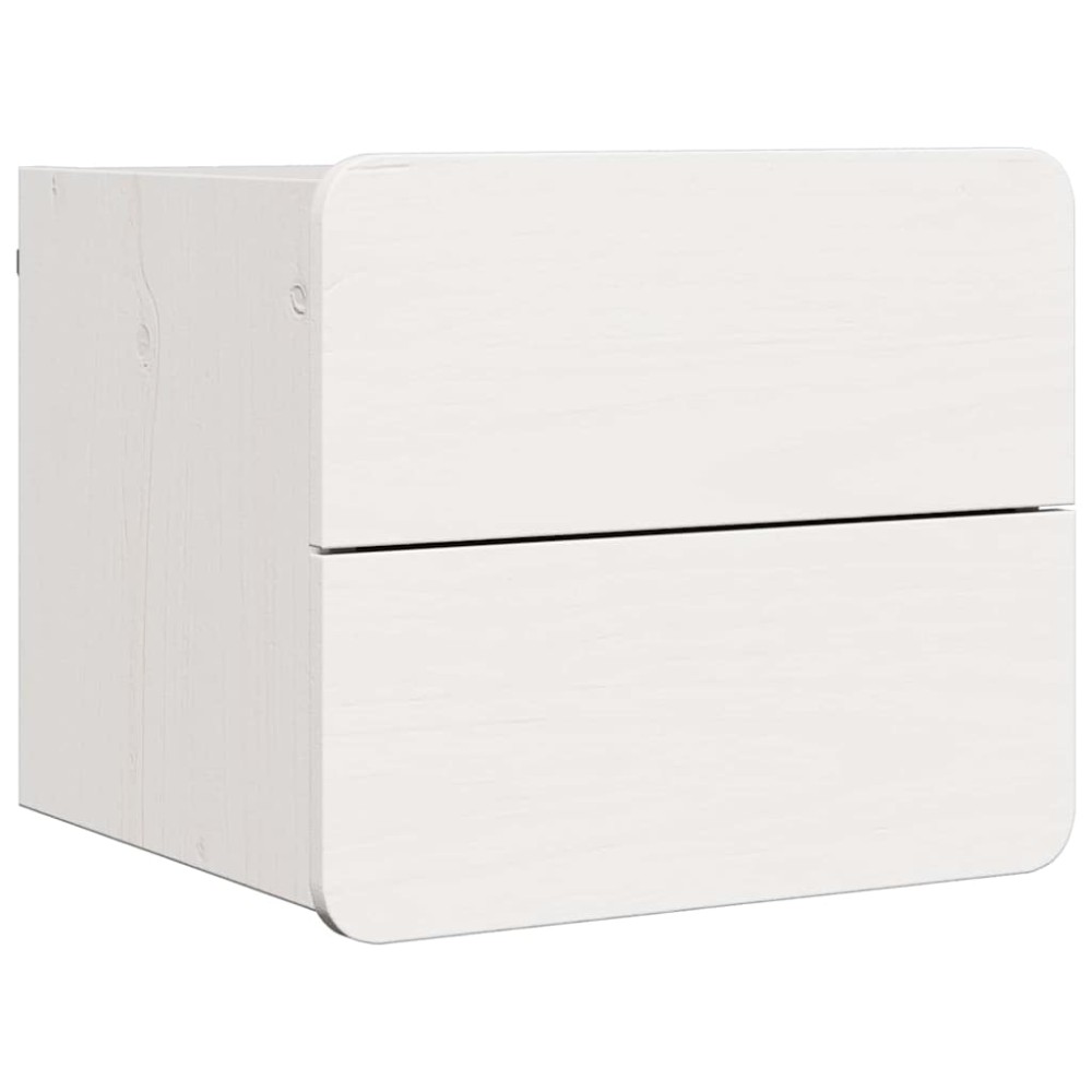 vidaXL Κομοδίνο με συρτάρι Λευκό 39 x 34 x 33 εκ. Μασίφ ξύλο πεύκου