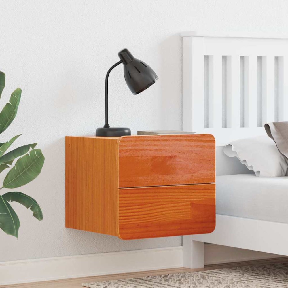 vidaXL Κομοδίνο Κερωτό καφέ 39 x 34 x 33 εκ. Μασίφ ξύλο πεύκου