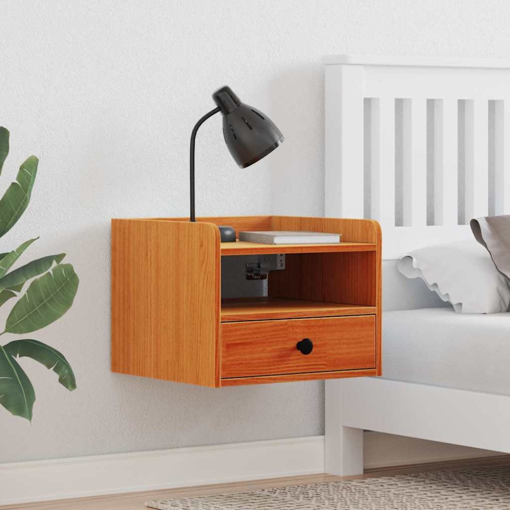 vidaXL Κομοδίνο 2 τμχ. Κερωτό καφέ 38 x 36 x 29,5 εκ Μασίφ ξύλο πεύκου