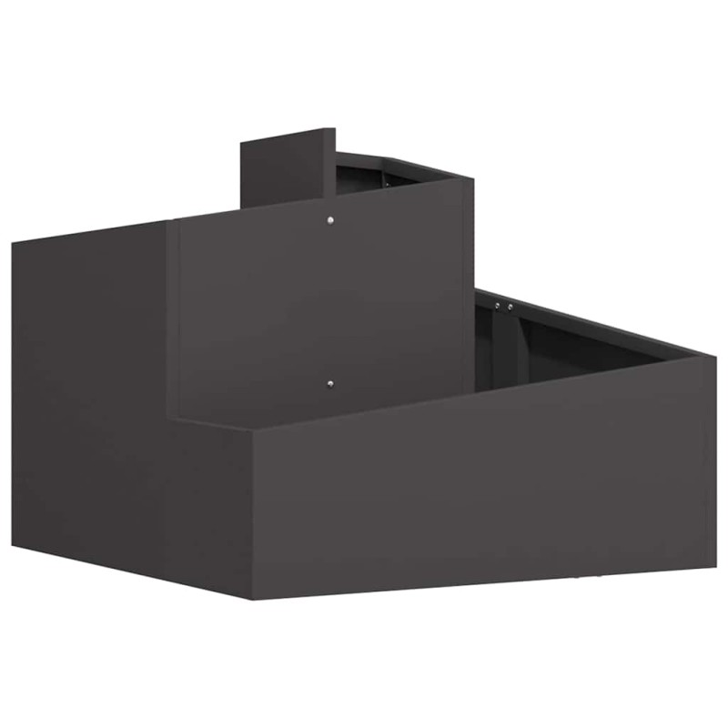 vidaXL Γλάστρα Κήπου Μαύρο 60 x 60 x 50 εκ Ψυχρής έλασης χάλυβας