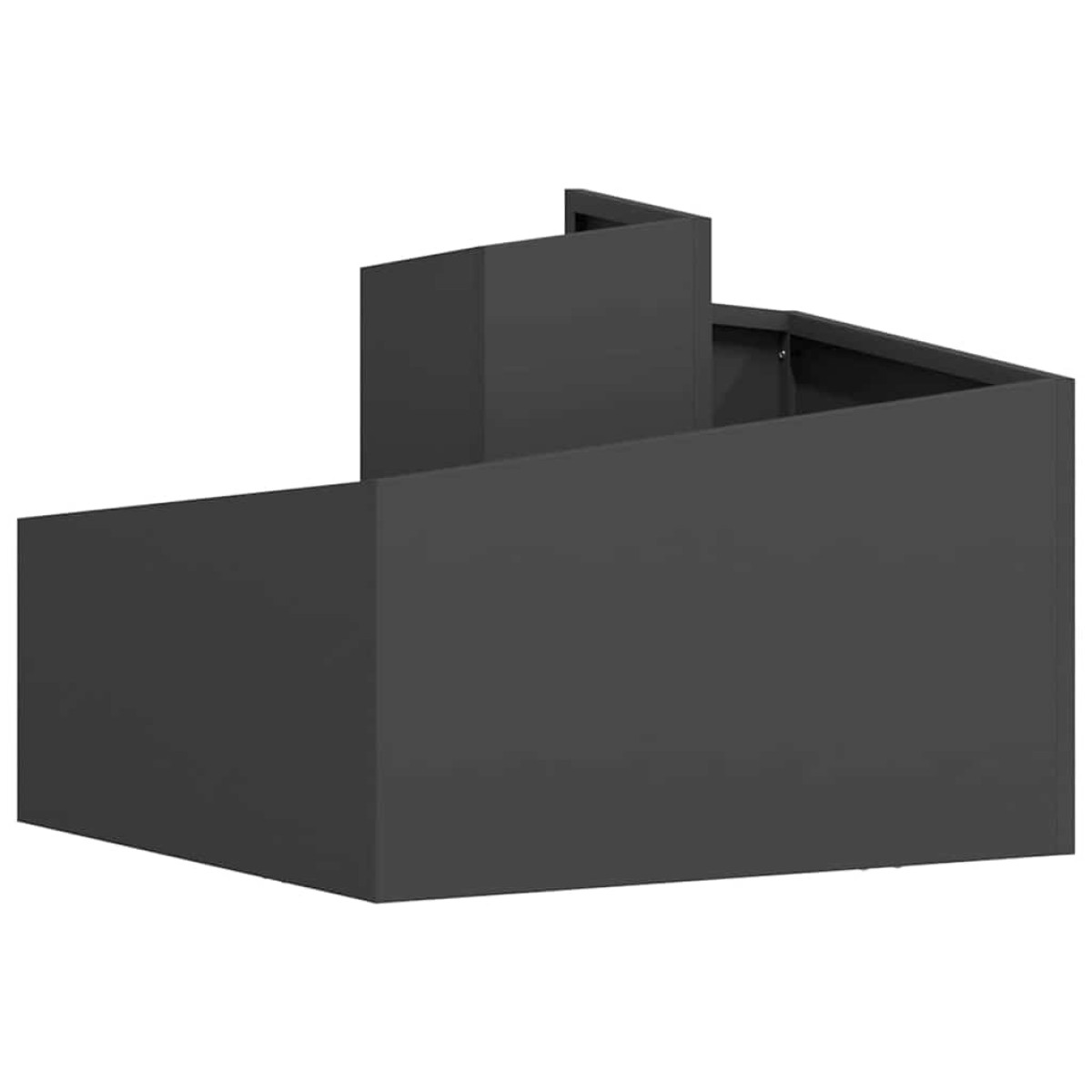 vidaXL Γλάστρα Κήπου Μαύρο 60 x 60 x 50 εκ Ψυχρής έλασης χάλυβας