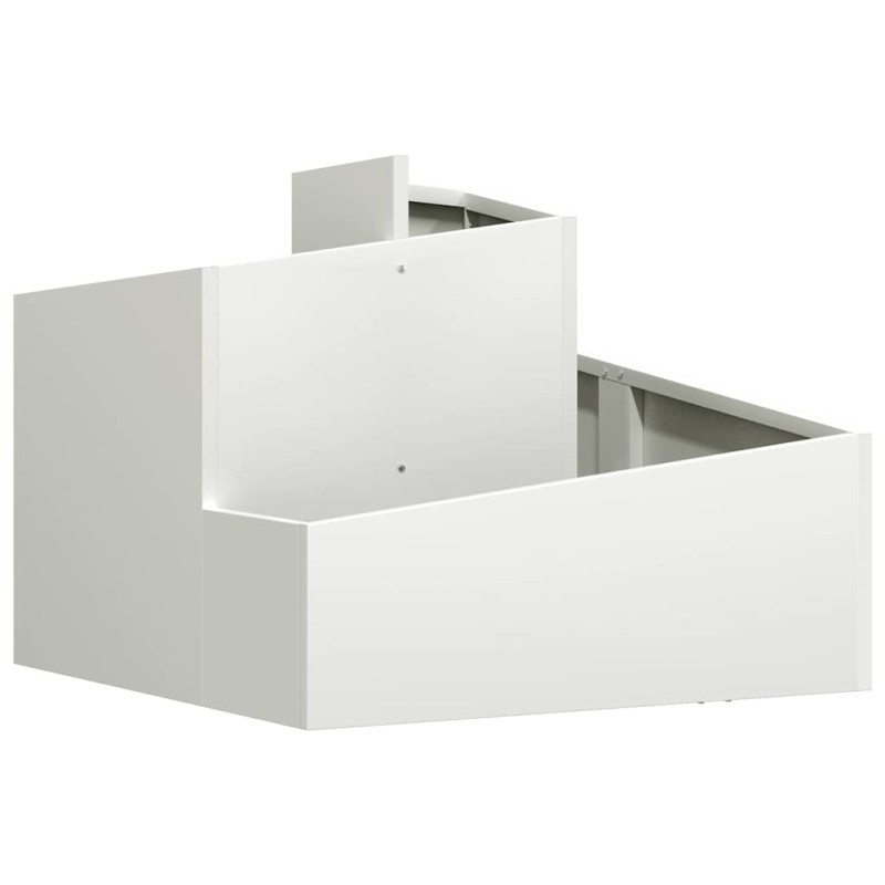 vidaXL Γλάστρα Κήπου Λευκό 60 x 60 x 50 εκ Ψυχρής έλασης χάλυβας