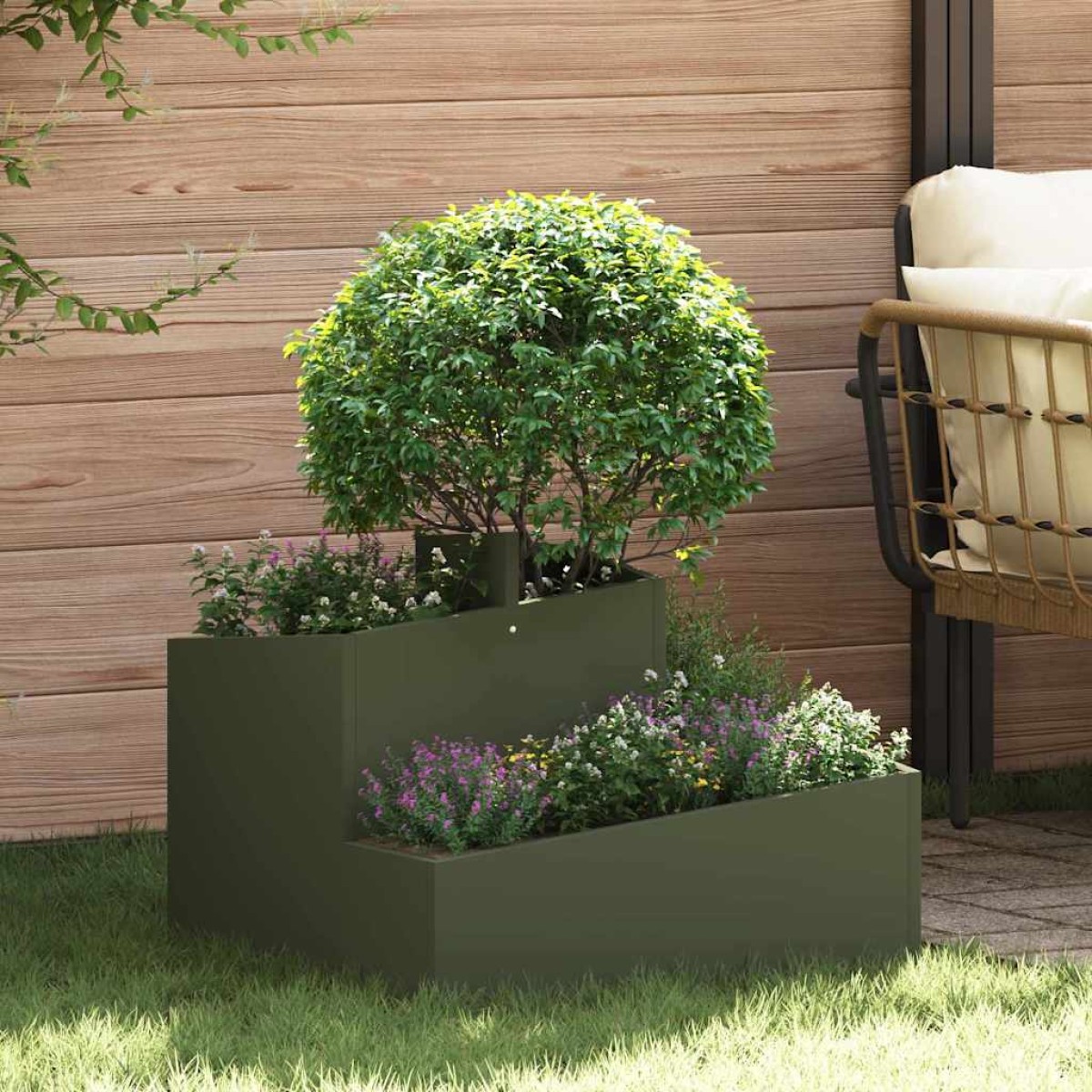 vidaXL Γλάστρα Κήπου Ελιά Πράσινη 60 x 60 x 50 εκ