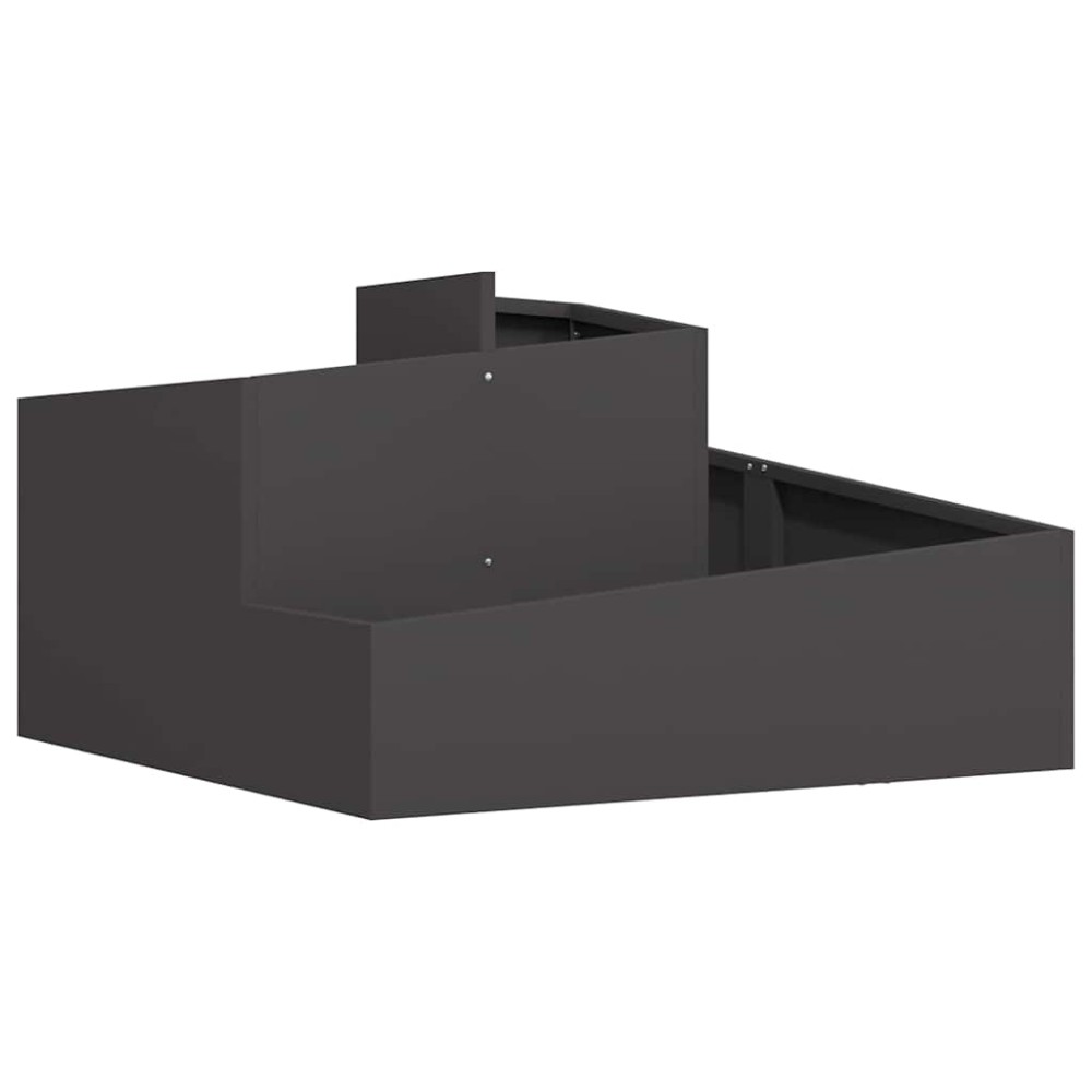vidaXL Γλάστρα Κήπου Μαύρο 80 x 80 x 50 εκ. Ψυχρής έλασης χάλυβας