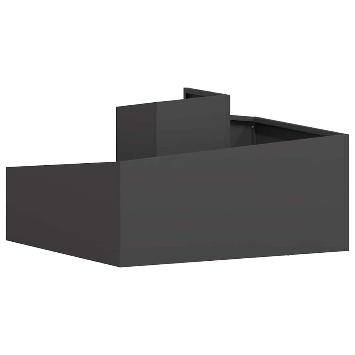 vidaXL Γλάστρα Κήπου Μαύρο 80 x 80 x 50 εκ. Ψυχρής έλασης χάλυβας