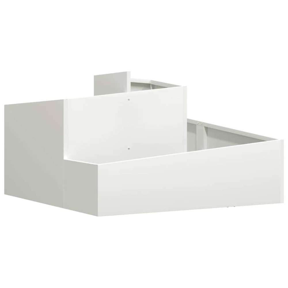 vidaXL Γλάστρα Κήπου Λευκό 80 x 80 x 50 εκ. Ψυχρής έλασης χάλυβας