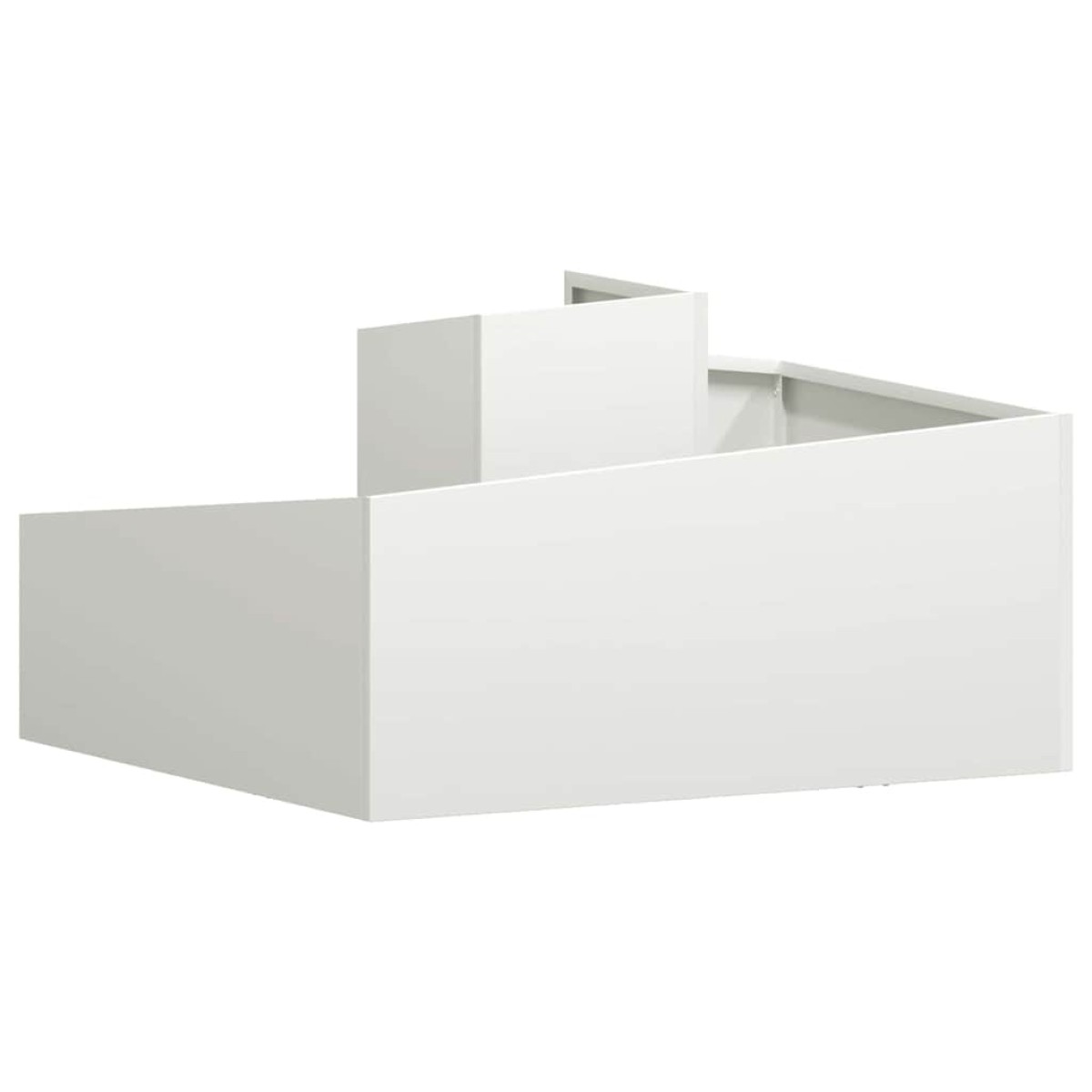 vidaXL Γλάστρα Κήπου Λευκό 80 x 80 x 50 εκ. Ψυχρής έλασης χάλυβας