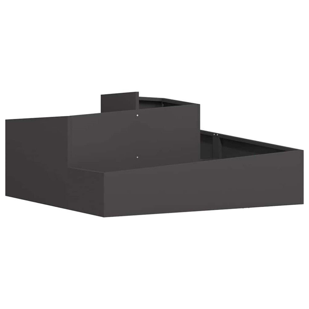 vidaXL Γλάστρα Κήπου Μαύρο 100 x 100 x 50 cm Ψυχρής έλασης χάλυβας