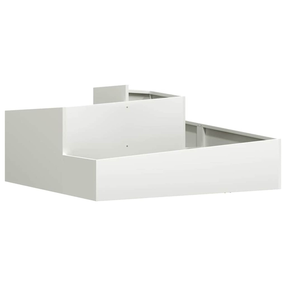 vidaXL Γλάστρα Κήπου Λευκό 100 x 100 x 50 cm Ψυχρής έλασης χάλυβας