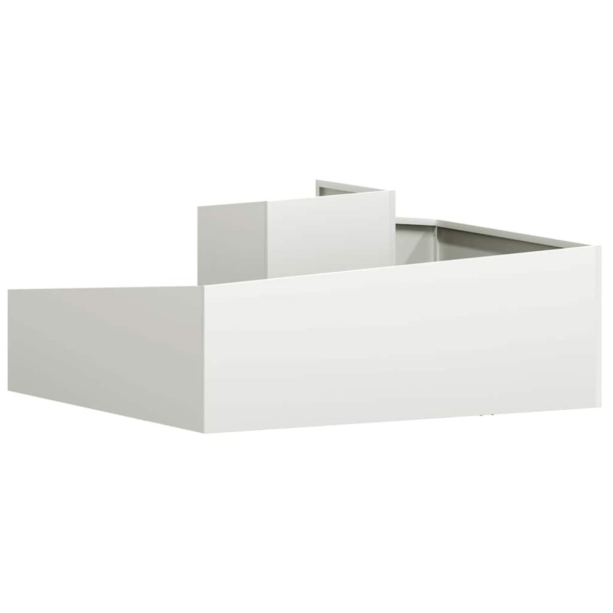 vidaXL Γλάστρα Κήπου Λευκό 100 x 100 x 50 cm Ψυχρής έλασης χάλυβας