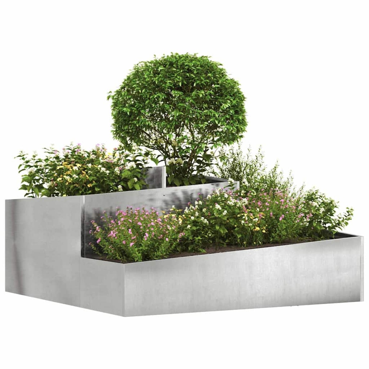 vidaXL Γλάστρα Κήπου Ασημί 100 x 100 x 50 cm Ανοξείδωτο ατσάλι