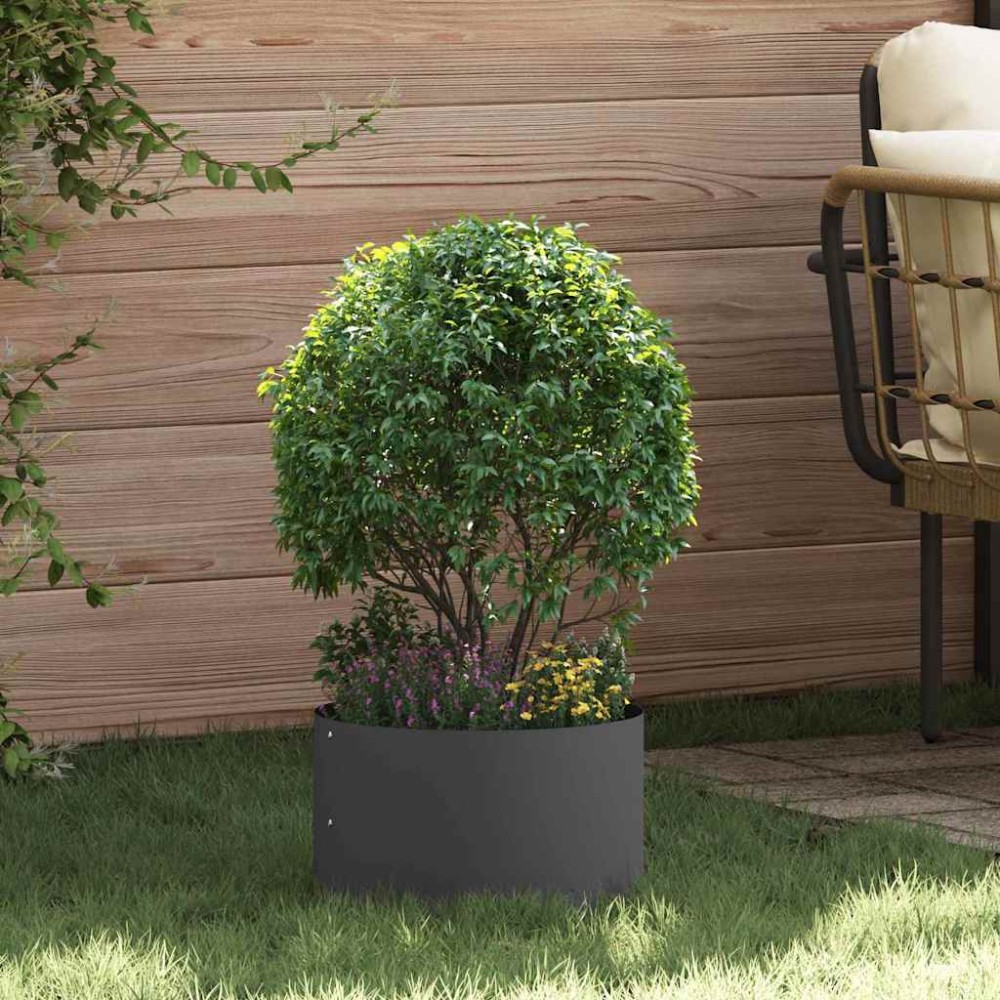 vidaXL Δακτύλιος γλάστρας Μαύρο 30 x 30 x 20 cm Ψυχρής έλασης χάλυβας