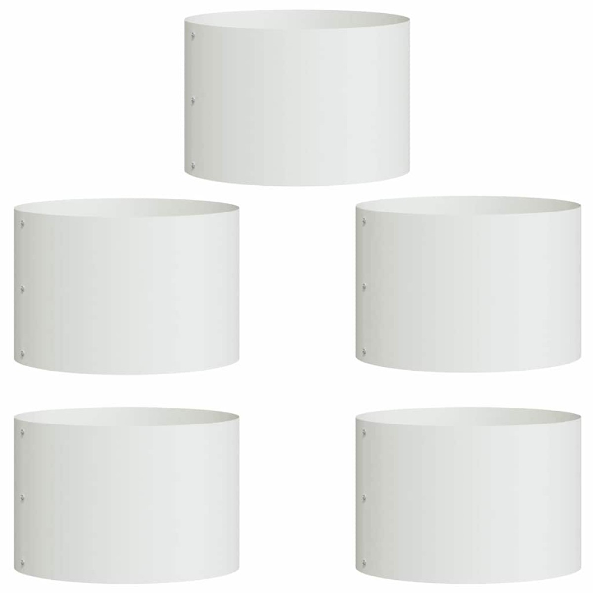 vidaXL Δακτύλιος γλάστρας 5 τμχ. Λευκό 30 x 30 x 20 cm