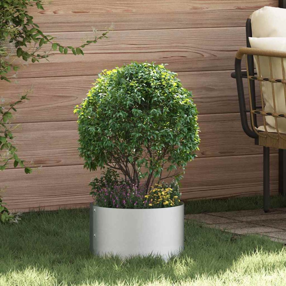 vidaXL Δακτύλιος γλάστρας Ασημί 30 x 30 x 20 cm Επικαλυμμένος Χάλυβας