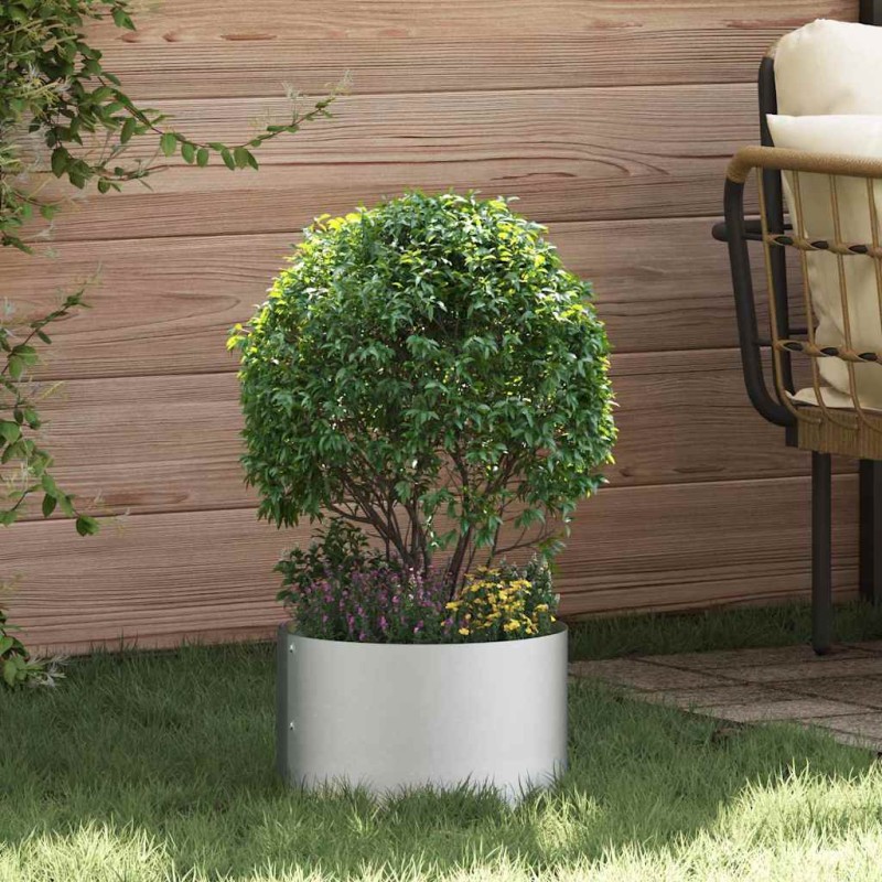 vidaXL Δακτύλιος γλάστρας Ασημί 30 x 30 x 20 cm Επικαλυμμένος Χάλυβας