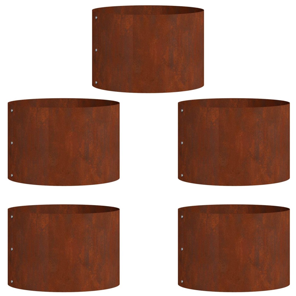 vidaXL Δακτύλιος γλάστρας 5 τμχ. Σκ rusty 30 x 30 x 20 cm