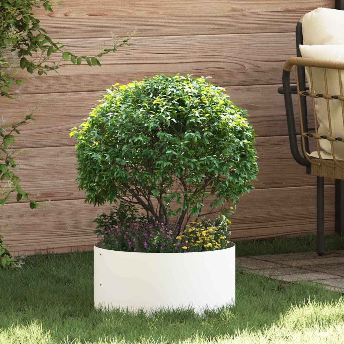 vidaXL Δακτύλιος γλάστρας 5 τμχ. Λευκό 40 x 40 x 20 cm
